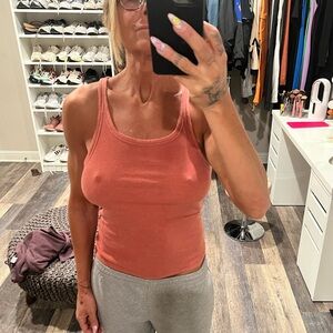 3 Pack! American Eagle vintage muscle tanks (M) white, charcoal grey, and peach.